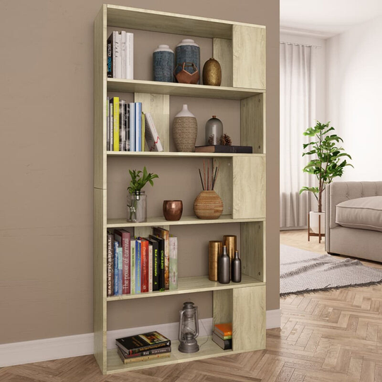 Asupermall - Book Cabinet/Room Divider Sonoma Oak 80x24x159 cm Chipboard