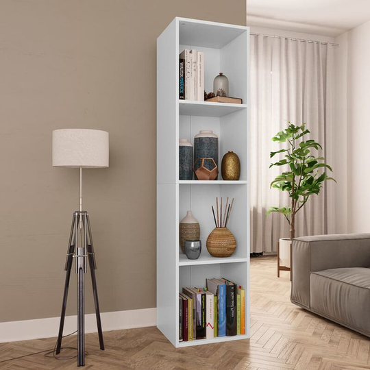 Topdeal - Book Cabinet/TV Cabinet White 36x30x143 cm Chipboard VDTD31173