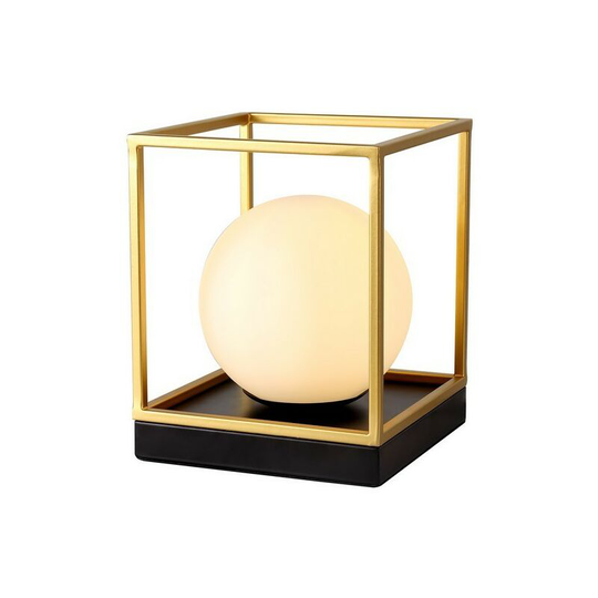 Luminosa Lighting - Table Lamp, 1 Light E14, Matt Black, Painted Gold
