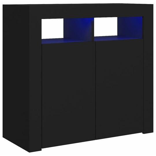 Sideboard with led Lights Black 80x35x75 cm Vidaxl Black