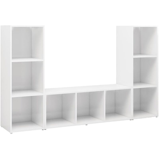 Tv Cabinets 3 pcs White 107x35x37 cm Engineered Wood Vidaxl White