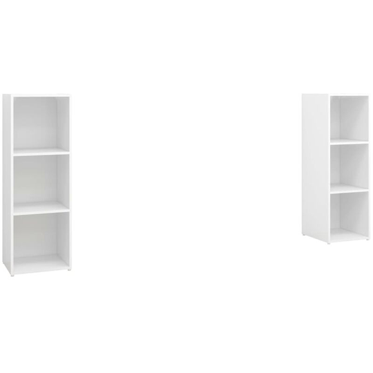 Tv Cabinets 2 pcs High Gloss White 107x35x37 cm Engineered Wood Vidaxl White