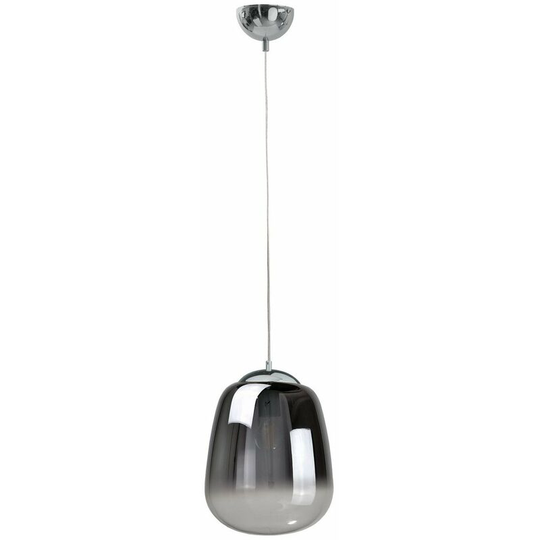 Keter Smoky Dome Pendant Ceiling Light Black, Silver, 26cm, 1x E27