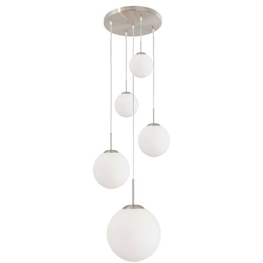 Sienna Bollique Cluster Pendant Ceiling Light Steel Brushed, Glass Matt