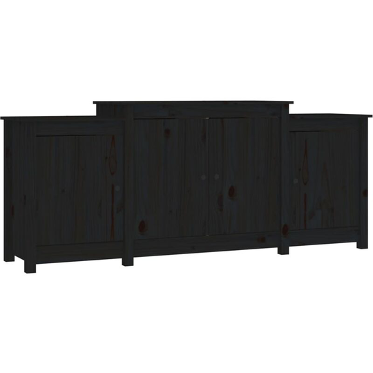 Sideboard Black 164x37x68 cm Solid Wood Pine vidaXL - Black