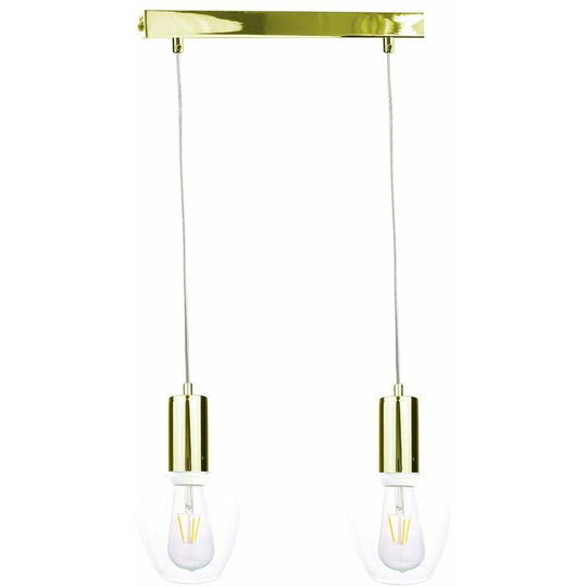 Keter Verre Bar Pendant Ceiling Light Gold, 50cm, 2x E27