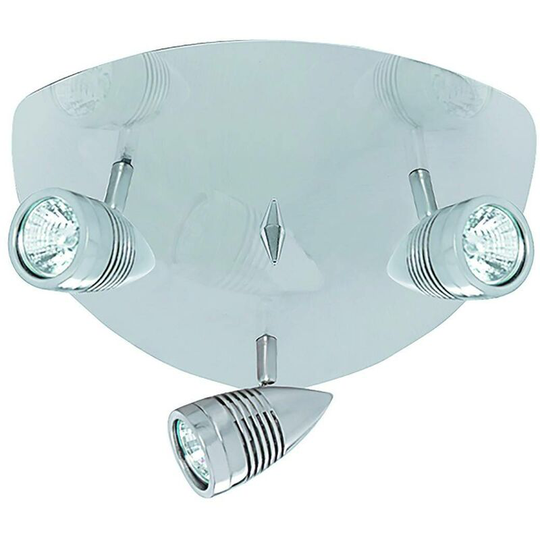 Searchlight Falcon - 3 Light Adjustable Ceiling Spotlight Satin Silver, GU10