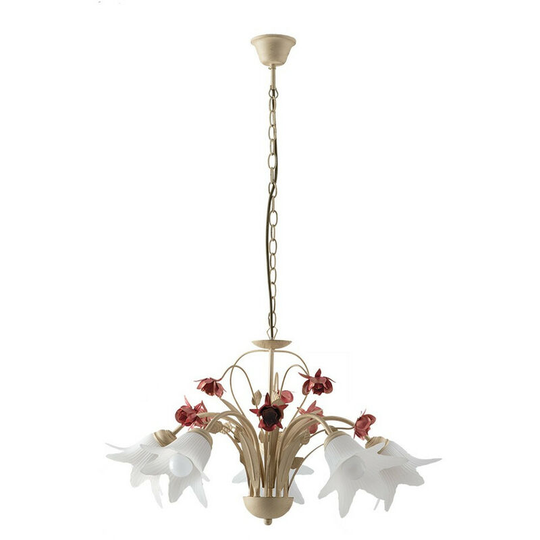 Fan Europe rose 5 Light Multi Arm Pendant Ceiling Light Ivory 71cm