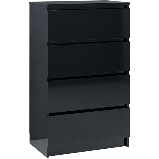 Sideboard High Gloss Black 60x35x98.5 cm Engineered Wood Vidaxl Black