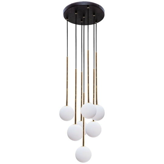 Zumaline Lighting - Zumaline Ali Cluster Pendant Ceiling Light, Black, 7x G9