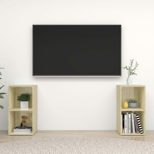 Topdeal - tv Cabinets 2 pcs Sonoma Oak 72x35x36.5 cm Chipboard FF3079901_UK