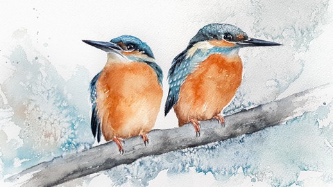 Eisvogel Aquarell Kurs - Kingfisher Watercolor Course