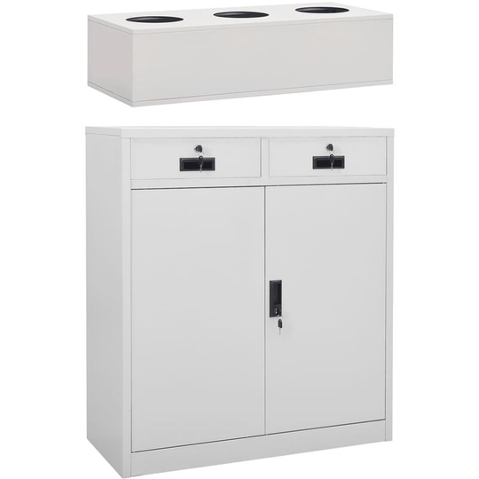 Vidaxl - Office Cabinet with Planter Box Light Grey 90x40x125 cm Steel Grey