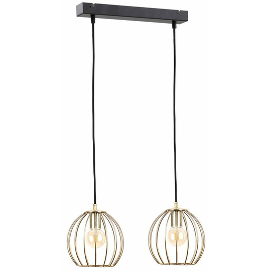 Keter Globe Bar Pendant Ceiling Light Black, Gold, 50cm, 2x E27