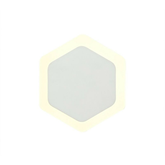 Magnetic Base Wall Lamp, 12W led 3000K 498lm, 15, 19cm Vertical Hexagonal Centre, Sand White, Acrylic Frosted Diffuser - Luminosa Lighting