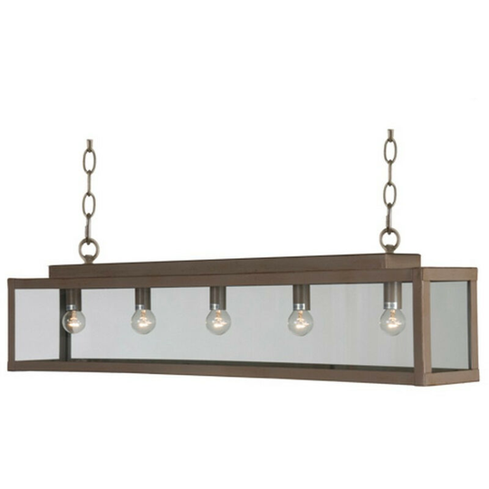 Linea Verdace Zenia 5 Light Straight Bar Pendant Ceiling Light Pale Taupe