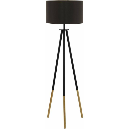 Tripod Floor Lamp Light Cappuccino Gold Shade 1 x 60W E27 Bulb Standard