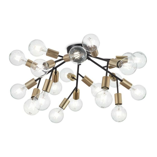 Ideal Lux spark - Indoor Multi Arm Ceiling Lamp 20 Lights Black, E27
