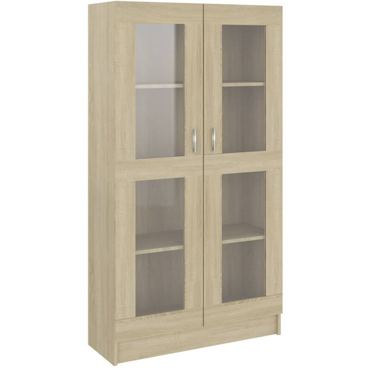 Vitrine Cabinet Sonoma Oak 82.5x30.5x150 cm Engineered Wood vidaXL - Brown