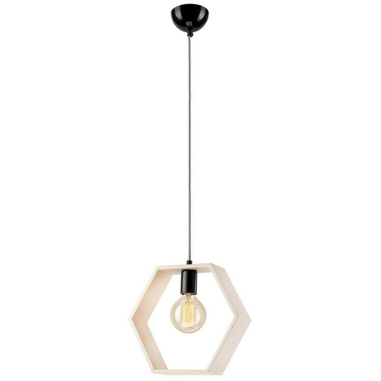 Wire Frame Pendant Ceiling Light White, 1x E27