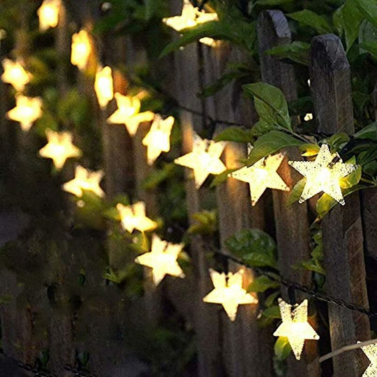 Aougo - Solar Garden String Lights, 23 Feet 50 led Star String Lights Outdoor Solar Powered led String Lights Waterproof 8 Modes Decorative Light for
