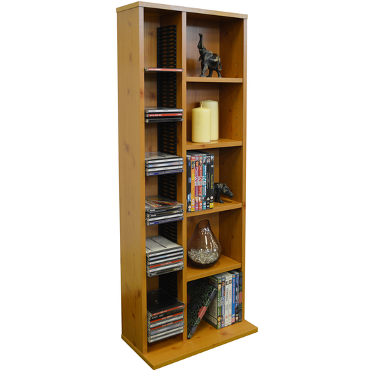Claremont - 223 cd / 65 dvd Blu-ray Video Multimedia Storage Unit - Pine - Pine
