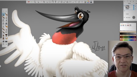 Desenho e Pintura de Personagem Mascote em cartoon (Tuiui)