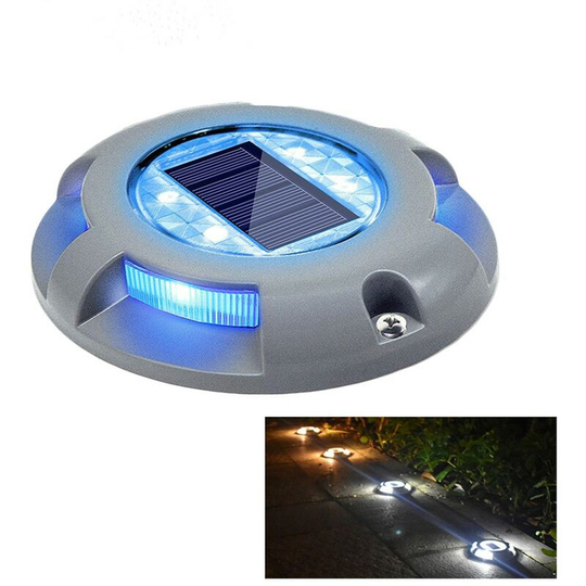 Aougo - Pack Waterproof led Garden Pier Access Patio Lights (Blue)