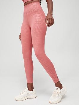 Adidas Optime Croc 7/8 Leggings - Light Red
