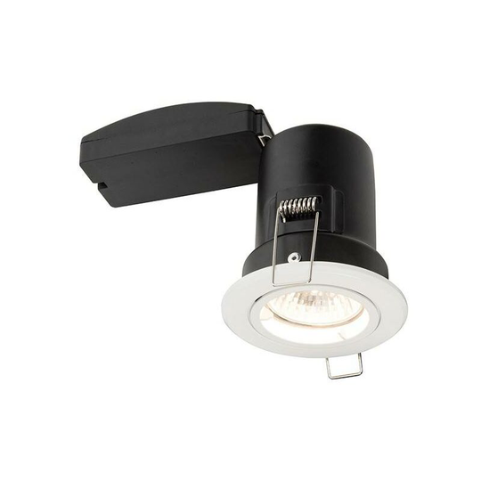 Saxby Shieldplus Mv - Fire Rated 1 Light Recessed Downlight Matt White, GU10