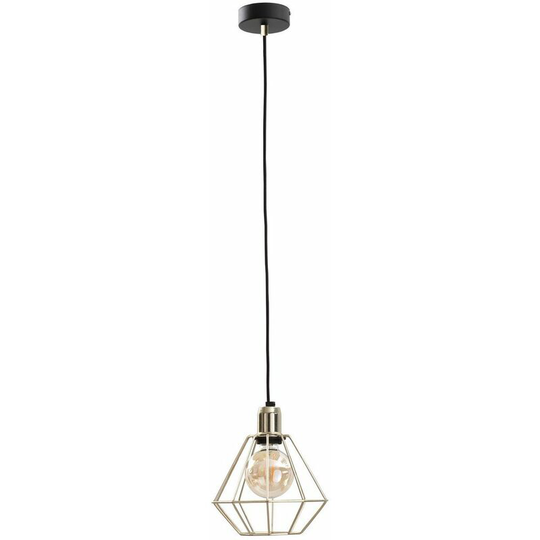 Keter Como Wire Frame Pendant Ceiling Light Gold, 20cm, 1x E27