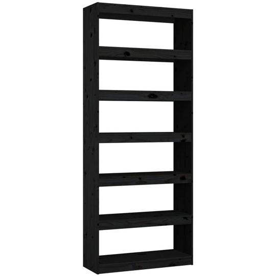 Vidaxl - Book Cabinet/Room Divider Black 80x30x199.5 cm Solid Wood Pine Black