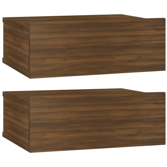 Floating Nightstands 2 pcs Brown Oak 40x30x15cm Engineered Wood Vidaxl Brown