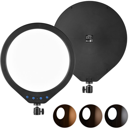 Asupermall - 36W led Video Light 12 Inch Studio Round Photography Fill Light 224pcs led Beads 3000K-6000K Dimmable CRI90+ with Power Adapter