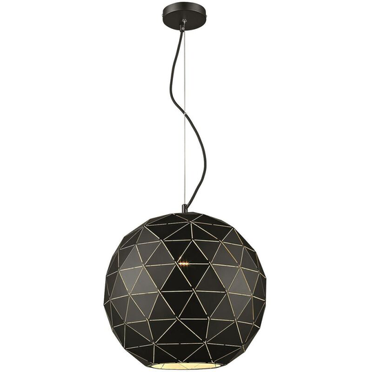 1 Light Large Dome Ceiling Pendant White, Matt Black, E27 - Spring Lighting
