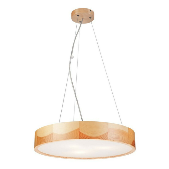Lamkur Lighting - Cylindrical Pendant Ceiling Light Pine, 3x E27