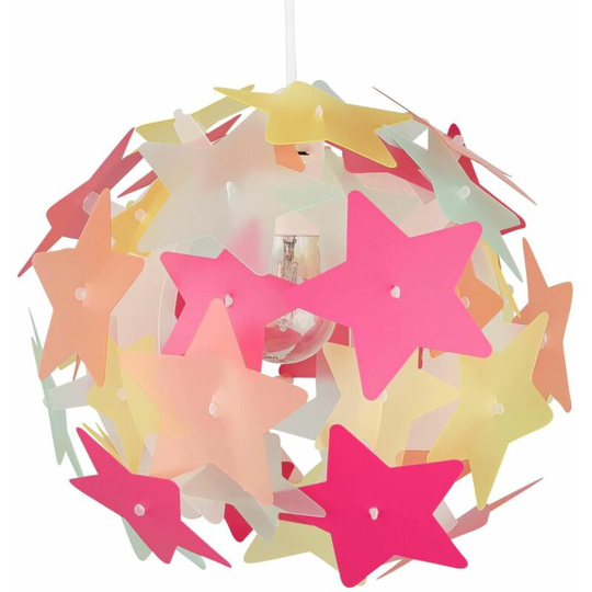 Multi Coloured Stars Easy Fit Light Shade - Multi coloured plastic