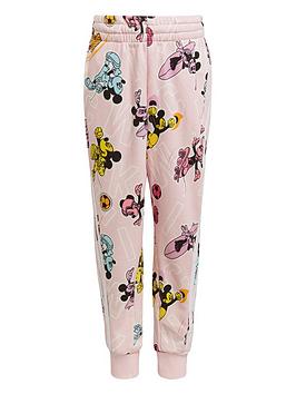 adidas Disney Younger Girls Mickey Mouse Jogging Bottoms - Light Pink, Light Pink, Size 3-4 Years