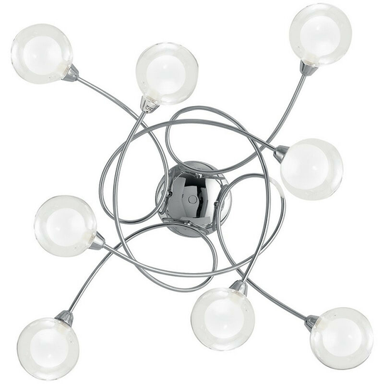 Fan Europe blog 8 Light Multi Arm Semi Flush Ceiling light Chrome 66x66x20cm