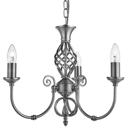 Searchlight Lighting - Searchlight Zanzibar - 3 Light Multi Arm Ceiling Pendant Satin Silver, E14