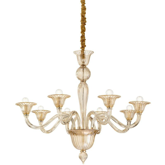 Ideal Lux Lighting - Ideal Lux Brigitta - 8 Light Pendant Light Amber, E14
