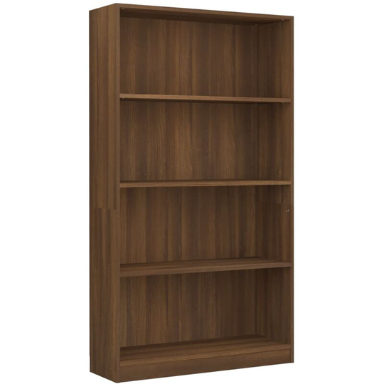 4-Tier Book Cabinet Brown Oak 80x24x142 cm Engineered Wood Vidaxl Brown