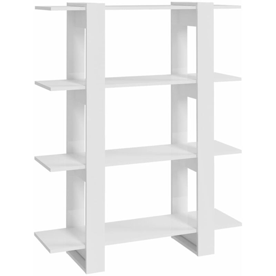 Book Cabinet/Room Divider High Gloss White 100x30x123.5 cm Vidaxl White