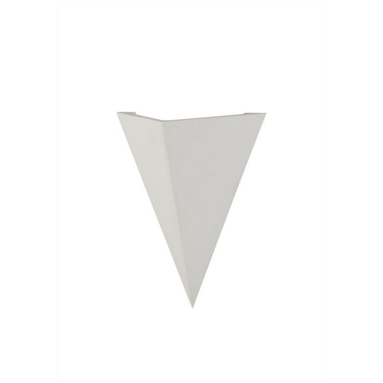 Triangle Flush Wall Lamp, 1 x G9, White Paintable Gypsum - Luminosa Lighting