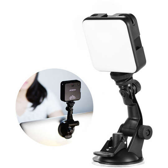 Andoer - W64 Mini led Photography Fill Light+Suction Cup Bracket Set,64 Lamp Beads,2500K-6500K Brightness Adjustable