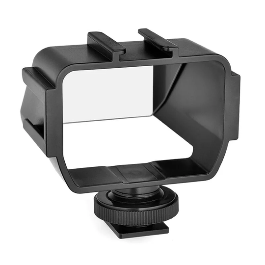 Andoer - Universal Camera Selfie Vlog Flip Up Mirror Screen with 3 Cold Shoe Mounts for Installing Microphone Mini led Light Compatible with Sony