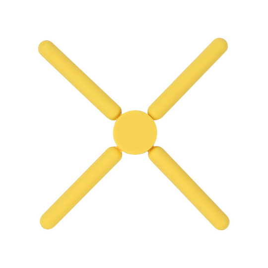 3/Pack of Foldable Silicone Tripod, Folding Tripod, Non-Slip Foldable Cross Compact Design Expandable Silicone Pot Holder,yellow