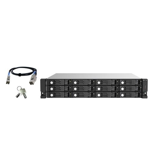 QNAP TL-R1220Sep-RP 2.5/3.5" HDD/SSD enclosure Black Grey
