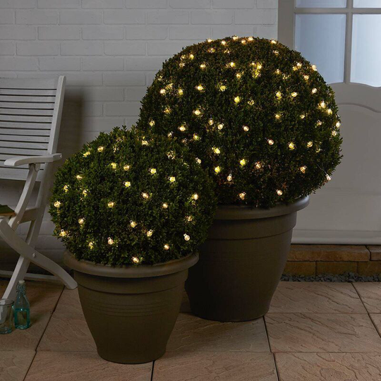 10m Solar Power Multi Function Clear Berry led Fairy String Lights | Outdoor Garden - Warm White