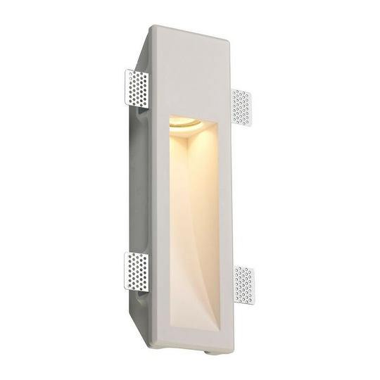 Luminosa Lighting - Medium Recessed Wall Lamp, 1 x GU10, White Paintable Gypsum, Cut Out: l: 353mmxW: 103mm